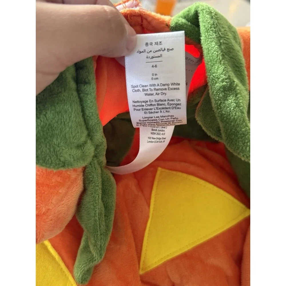 Pottery Barn Halloween Glow Pumpkin Toddler Costume 4-6 Jack O Lantern 2pc - Picture 6 of 7